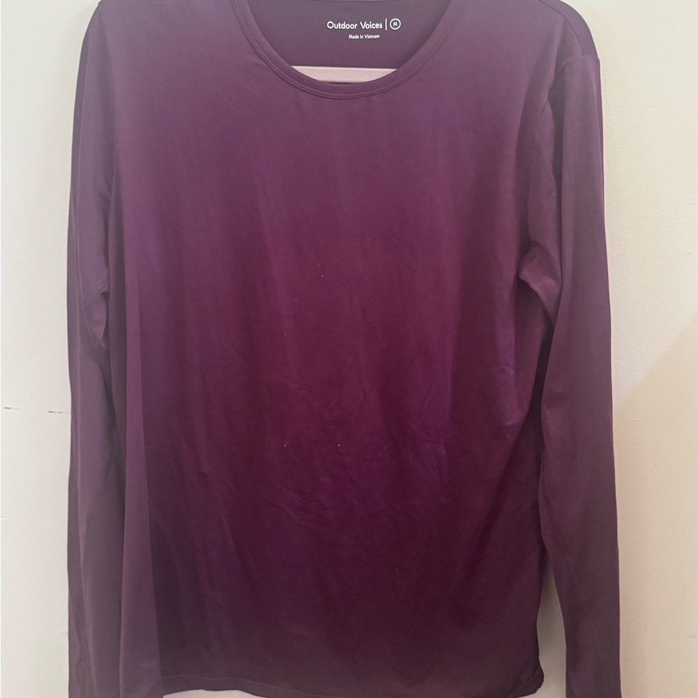 Outdoor Voices Maroon Crew Neck Top